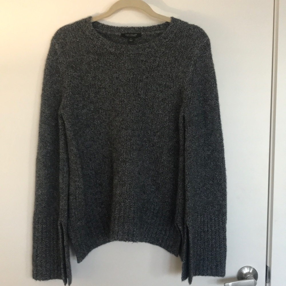 100% cashmere bell sleeve sweater